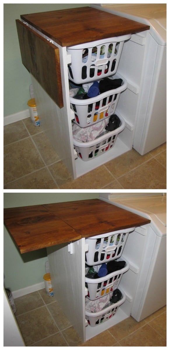 Laundry Cabinets - Shorter Brook laundry basket dresser 